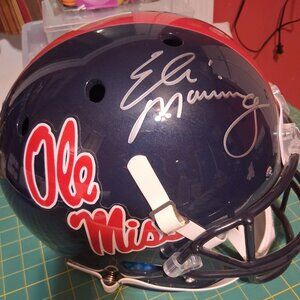 Eli Manning Ole Miss Rebels Signed Autographed Riddell  Blue  Authentic Helmet